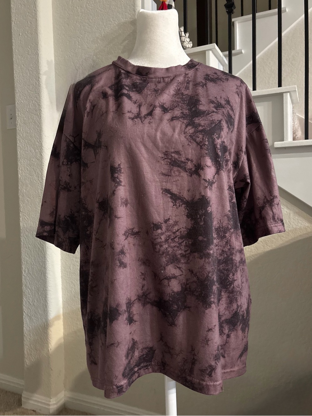 Handmade Men's or Women’s Tie-Dye Crewneck T-Shirt in Plum